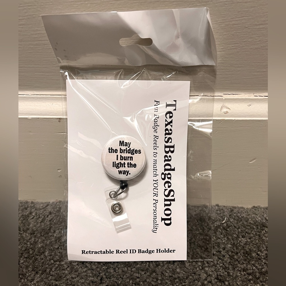 NWT unopened White Retractable Badge Holder